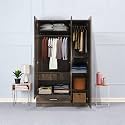 Wakefit Wardrobe | 1 Year Warranty | Engineered Wood Almirah, Cupboard for Clothes Storage | 3 Door, 1 Drawer, 2 Hanging Space | Cashmere - Napa Oak
