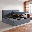 Wakefit Bed | King (78 X 72) Solid Wood Bed, Upholstered, with Storage, 3 Year Warranty - Zewail - Velvet Space Grey