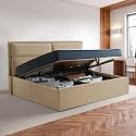 Wakefit Bed | King (78 X 72) Solid Wood Bed, Upholstered, with Storage, 3 Year Warranty - Zewail - Napoli Beige