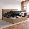 Wakefit Bed | King (78 X 72) Solid Wood Bed, Upholstered, with Storage, 3 Year Warranty - Zewail - Napoli Tan