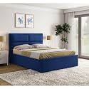 Wakefit Bed | Queen (78 X 60) Solid Wood Bed, Upholstered, with Storage, 3 Year Warranty - Zewail - Velvet Blue