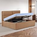 Wakefit Bed | Queen (78 X 60) Solid Wood Bed, Upholstered, with Storage, 3 Year Warranty - Zewail - Napoli Tan
