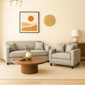 wakesure premium quality jute fabric 3  2 sofa set