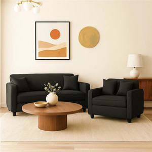 wakesure premium quality jute fabric 3  2 sofa set