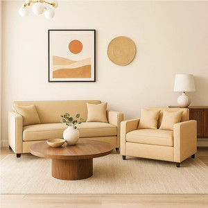 wakesure premium quality jute fabric 3  2 sofa set