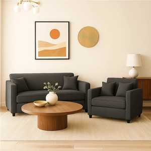 wakesure premium quality jute fabric 3  2 sofa set