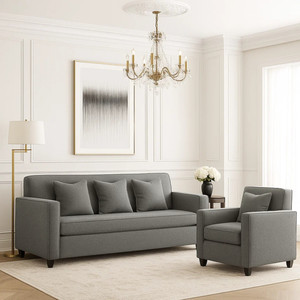 wakesure premium quality jute fabric 3  1 sofa set