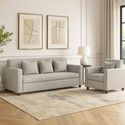 WAKESURE Premium Quality Jute Fabric 3 + 1 Sofa Set