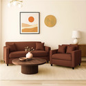 WAKESURE Premium Quality Jute Fabric 3 + 2 Sofa Set