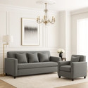 WAKESURE Premium Quality Jute Fabric 3 + 1 Sofa Set