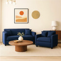 WAKESURE Premium Quality Jute Fabric 3 + 2 Sofa Set