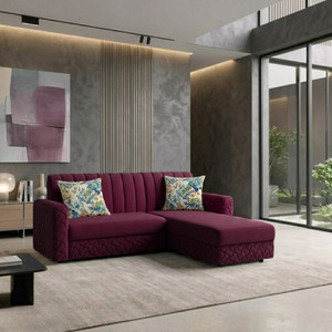 wakesure premium quality l shape rhs velvet fabric 5 seater  sofa