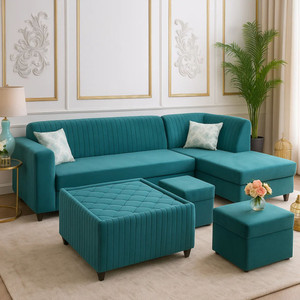 wakesure premium quality rhs velvet fabric 3  2  2  1 sofa set aqua blue diydo-it-yourself