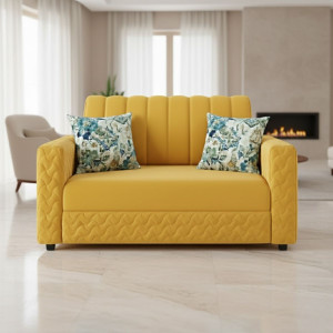 WAKESURE Premium Quality Velvet Fabric 2 Seater