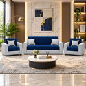 WAKESURE Premium Quality Velvet Fabric 3 + 1 + 1 Sofa Set