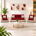 WAKESURE Premium Quality Velvet Fabric 3 + 1 + 1 Sofa Set