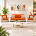 WAKESURE Premium Quality Velvet Fabric 3 + 1 + 1 Sofa Set