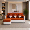 WAKESURE Premium Quality Velvet Fabric 3 + 1 Sofa Set