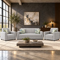 WAKESURE Premium Quality Velvet Fabric 5 Seater  Sofa