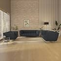 Wakeup India Sofa | Mushy Premium Fabric Sofa Set | 6 Seater Sofa | Pocket Spring Cushion | Padded Cushioned Armrest | Metal Leg with Golden Polish (Dark Grey, Seating-3+2+1) | 3 Years Warranty