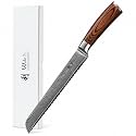 Wakoli Damascus Bread Knife, 9.1-Inch 67-Layer VG10 Steel Serrated Blade