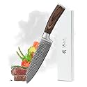 Wakoli EDIB Damascus Santoku Knife, 6.7-Inch VG10 Core, Pakkawood Handle