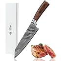 Wakoli EDIB Kiritsuke Chef Knife, 7.9-Inch Damascus Blade, Pakkawood Handle