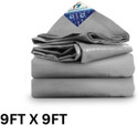 WAKTORO 9FT X 9FT 125 GSM Tarpaulin Tent - For Truck body, Car, Bike, Grain Covers, Pond Liners (Silver)