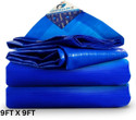 WAKTORO 9FT X 9FT 125 GSM Tarpaulin Tent - For Truck body, Car, Bike, Grain Covers, Pond Liners (Blue)