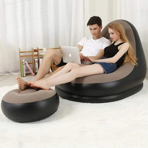waktoro na pvc 2 seater inflatable sofa color - beige black diydo-it-yourself