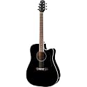 Walden D350CEB Standard 350 Series Acoustic Electric Guitar, Drednaught Cutaway, Black