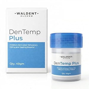 waldent dentemp plus temporary filling material  dental clinic use only  eugenol free moisture activated zinc oxide cement  interim restorations temporary crown amp bridge cementation  radiopaque