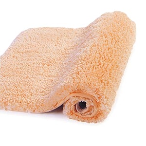 walensee bath rug for bathroom non slip bathroom mat 20 x 32 peach water absorbent soft microfiber shaggy bathroom rug machine washable bath mat for bathroom thick plush shower mat