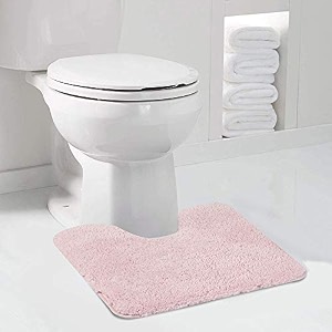 walensee contour rug 20x24 growing blue non slip bath mat for bathroom water absorbent soft microfiber shaggy mat machine washable u shape toilet rug