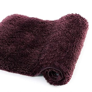 walensee bathroom rug non slip bath mat for bathroom 16 x 24 merlot water absorbent soft microfiber shaggy bathroom mat machine washable bath rug for bathroom thick plush rugs for shower