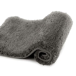 walensee bathroom rug non slip bath mat for bathroom 16 x 24 taupe grey water absorbent soft microfiber shaggy bathroom mat machine washable bath rug for bathroom thick plush rugs for shower