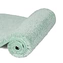 Walensee Bathroom Rug Non Slip Bath Mat for Bathroom (40x60, Aqua) Water Absorbent Soft Microfiber Shaggy Bathroom Mat Machine Washable Bath Rug for Bathroom Thick Plush Rugs For Shower