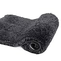 Walensee Bathroom Rug Non Slip Bath Mat for Bathroom (16 x 24, Black) Water Absorbent Soft Microfiber Shaggy Bathroom Mat Machine Washable Bath Rug for Bathroom Thick Plush Rugs for Shower