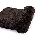 Walensee Bathroom Rug Non Slip Bath Mat for Bathroom (16 x 24, Brown) Water Absorbent Soft Microfiber Shaggy Bathroom Mat Machine Washable Bath Rug for Bathroom Thick Plush Rugs for Shower