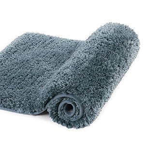 walensee large bathroom rug 24 x 48 slate extra soft and absorbent shaggy bathroom mat machine washable microfiber bath mat for bathroom non slip bath mat luxury bathroom floor mats