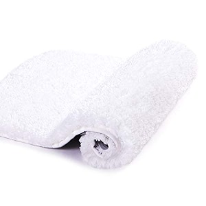 walensee large bathroom rug 24 x 36 white extra soft and absorbent shaggy bathroom mat machine washable microfiber bath mat for bathroom non slip bath mat luxury bathroom floor mats