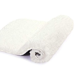 walensee large bathroom rug 24 x 48 ivory extra soft and absorbent shaggy bath mat machine washable microfiber non slip luxury floor mat