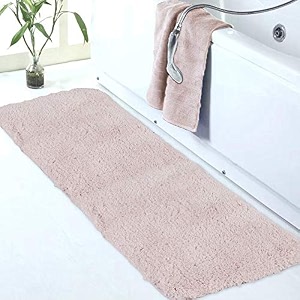 walensee large bathroom rug 24 x 72 dusty pink extra soft and absorbent shaggy bathroom mat machine washable microfiber bath mat for bathroom non slip bath mat luxury bathroom floor mats