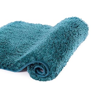 walensee large bathroom rug 24 x 36 teal extra soft and absorbent shaggy bathroom mat machine washable microfiber bath mat for bathroom non slip bath mat luxury bathroom floor mats
