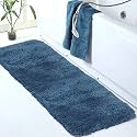Walensee Bathroom Rug Non Slip Bath Mat for Bathroom (50x80cm, Dark Grey) Water Absorbent Soft Microfiber Shaggy Bathroom Mat Machine Washable Bath Rug for Bathroom Thick Plush Rugs for Shower