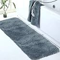 Walensee Large Bathroom Rug (24 x 72, Slate) Extra Soft and Absorbent Shaggy Bathroom Mat Machine Washable Microfiber Bath Mat for Bathroom, Non Slip Bath Mat, Luxury Bathroom Floor Mats