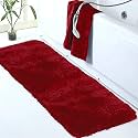 Walensee Large Bathroom Rug (24 x 72, Red) Extra Soft and Absorbent Shaggy Bathroom Mat Machine Washable Microfiber Bath Mat for Bathroom, Non Slip Bath Mat, Luxury Bathroom Floor Mats