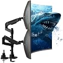 WALI Vertical Dual Monitor Arm for 13-49 inch Curved Screens, up to 44 lbs