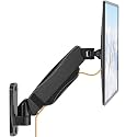 WALI Monitor Wall Mount 27+ inch, Wall Mount Monitor Arm Fits 1 Screen up to 32 inch, Single Monitors Mount Holds up to 19.8lbs, Monitors Arm Max Extension 13.4 inch,(GSWM001S), Black