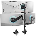 WALI Triple Monitor Mount - Extra Tall 3 Monitor Desk Mount for 17-49 Inch Ultrawide Screens, Up to 44 lbs, Fully Adjustable Heavy Duty Monitor Arm, VESA 75/100 mm (GSDM003-P), Black